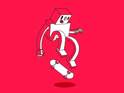 Box Skater design drawing illustration red skater sketch