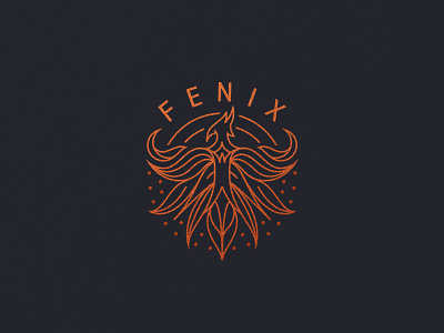 Fenix badge branding flames identity lineart logo logotype phoenix symbol typography