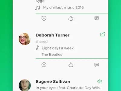 Sharing music on Spotify music social network ui user experience user interface ux