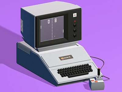 Apple II apple art cinema4d digital illustration isometric lowpoly mac macintosh old polygonal render