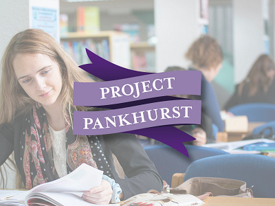 Project Pankhurst Logo banner logo manchester pankhurst project purple school