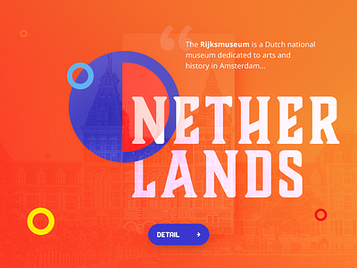 Country Landing #05 amsterdam colored design flat ios landing museum netherland rijksmuseum ui ux website