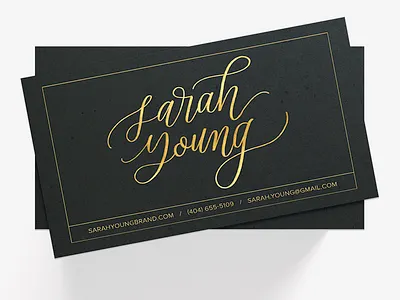 Custom Calligraphy Business Card business card calligraphy foil gold gold foil lettering stationery