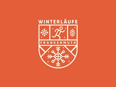 Winterläufe badge frankenmuth illustration race running vector