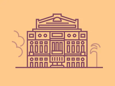 Colon Theatre - Buenos Aires argentina buenos aires city flat style icon set landmark linear style theater theatre