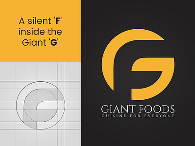 GIANT FOODS LOGO bakery logo branding concept f logo food logo g logo gf grid logo logo design process