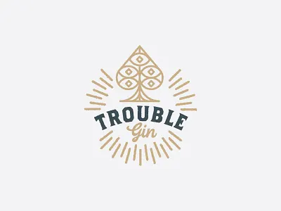 Hansen Trouble Gin alberta booze botanical brand cards gin liquor logo mark spade trouble