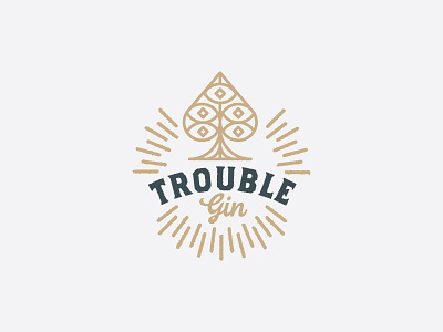 Hansen Trouble Gin alberta booze botanical brand cards gin liquor logo mark spade trouble