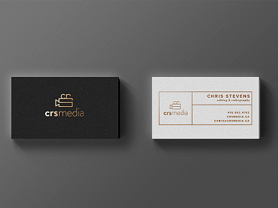 CRS Media - Logo & Business Cards branding business card design gold logo media print typography video