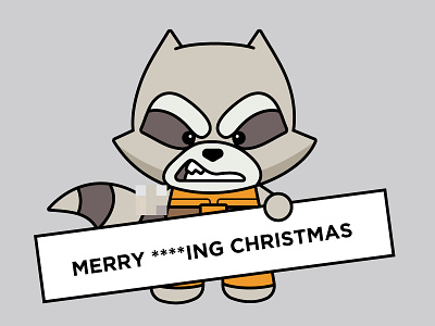 Rocket Raccoon christmas flip off guardians guardians of the galaxy illustration pixelated rocket rocket raccoon