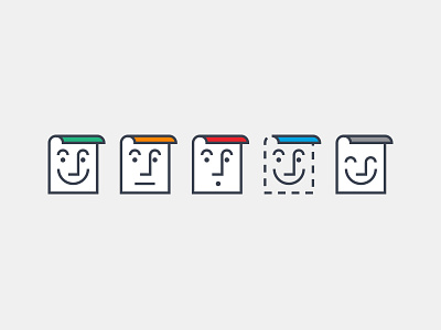 Review Icons V2 character curl document eyes face icons mouth nose paper smile