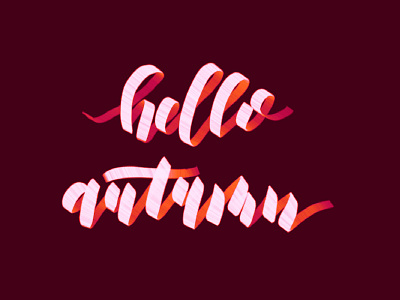hello autumn autumn caligraphy lettering