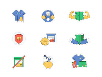 Icon Set for a Freelance Project icons illustrations