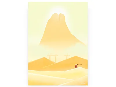 Lovely Places #1 brushwork desert digital art drawing fan art game game art illustration journey meditation vector