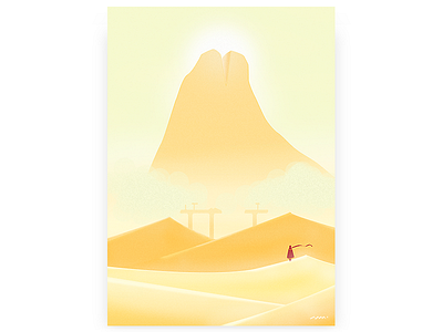 Lovely Places #1 brushwork desert digital art drawing fan art game game art illustration journey meditation vector