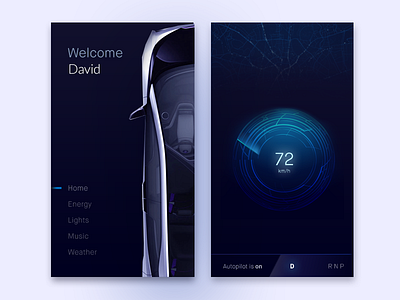 Car App Concept app car car app car design concept exploration map speedometer tesla ux