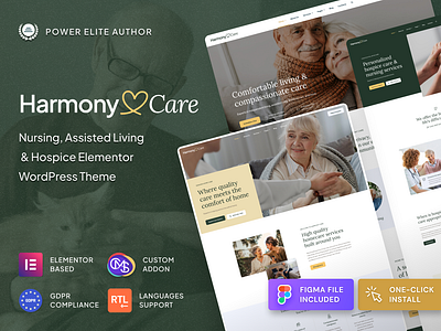 Harmony Care - Private Nursing Home WordPress Theme cmsmasters healthcare web design hospital website medical theme nursing home nursing home website senior care web design website design wordpress theme