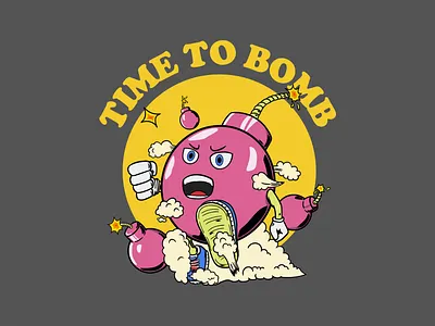 Bomb illustration T shirt design apparel branding cartoon character clothing design galaxy illustration logo mascot space t shirt ui vector