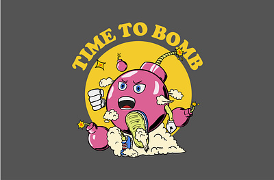 Bomb illustration T shirt design apparel branding cartoon character clothing design galaxy illustration logo mascot space t shirt ui vector