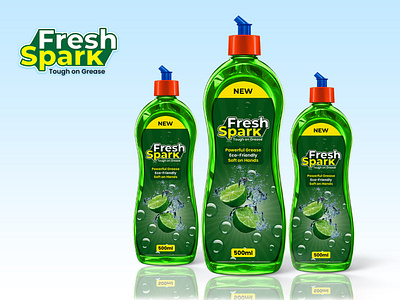 FreshSpark Dish Cleaner graphic design tube label design