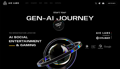 AIE LABS - The Infrastructure Layer for AI Social Entertainment ai landingpage
