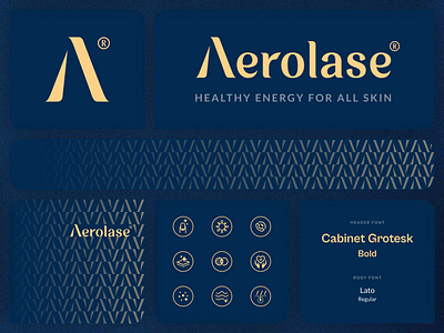 Aerolase® Rebranding blue brand brand book design brand design brand guidelines branding clean corporate identity gold icon icons logo logo design logo mark luxery modern pattern premium typography visual identity