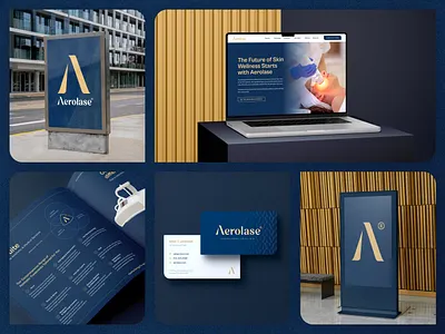 Aerolase® Rebranding blue brand brand book design brand design brand guidelines branding clean corporate identity gold graphic design icon logo logo design logo mark luxery modern pattern premium typography visual identity