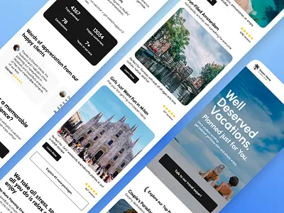 Travel Website Design - Mobile blue branding design graphic design ui web design website website design