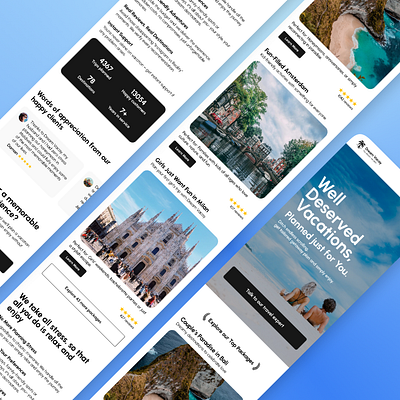 Travel Website Design - Mobile blue branding design graphic design ui web design website website design