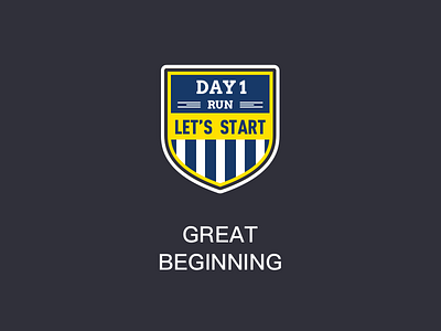 GREAT BEGINNING logo medals
