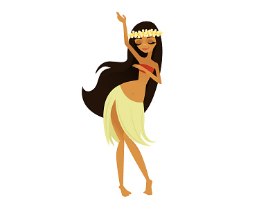 Hula Girl digital illustration grass skirt hawaii hawaiian hula hula girl illustration vector vector illustration