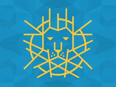 Logotype Lion - Project Rejected blue branding design illustration line lion logo logotype sun yellow