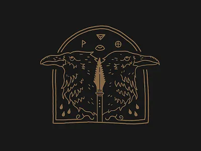 Huginn & Munin gods norse odin raven spear