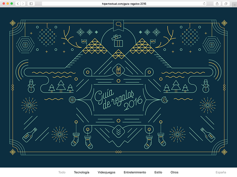 Gift Christmas Guide 2016 at Hipertextual animation christmas cover gif gift guide line art xmas