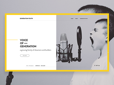 Voice of Generation clean kid landing page minimalism ui uiux design ux voice web design webdesign website website concept website design