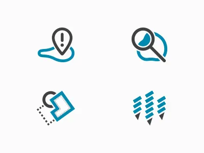 Exlterra Symbols blue design drop icon nature problem solution symbols system water