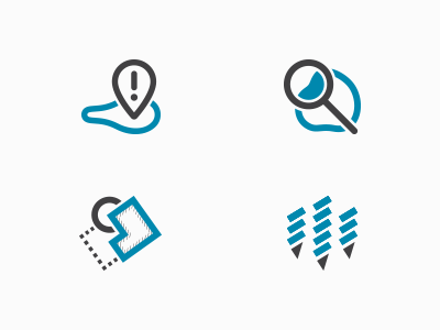 Exlterra Symbols blue design drop icon nature problem solution symbols system water