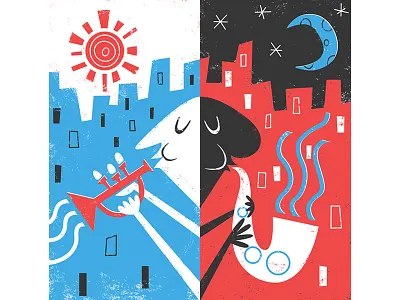 Collective Arts Brewing- Urban Pop art beer label graphic illustration jazz limited palette music night pop retro urban