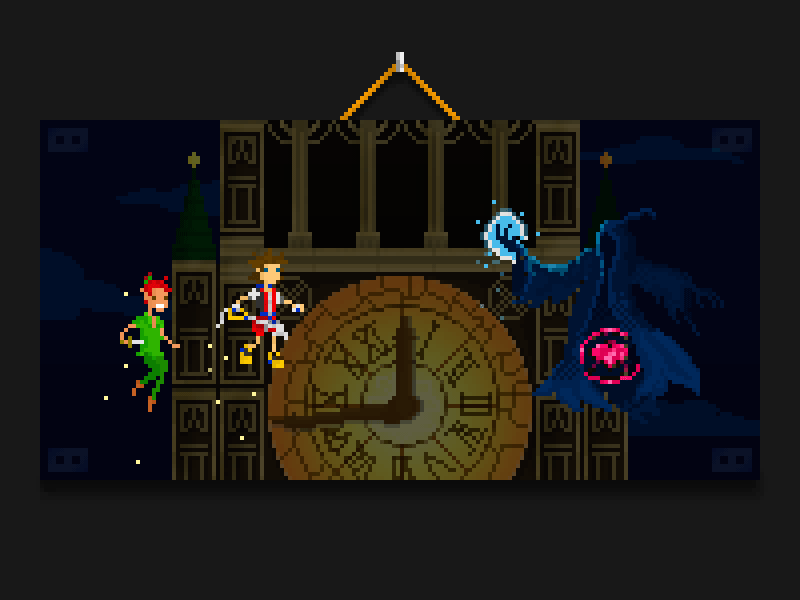 [Clocktower Battle - Kingdom Hearts] kingdomhearts pixel pixelart videogames