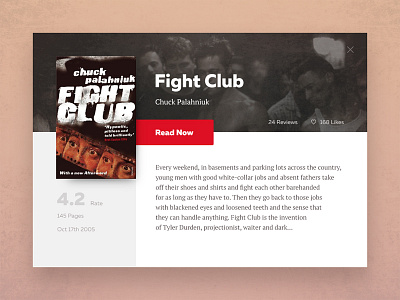 Book Card UI book books club concept fight ios ipad read text ux