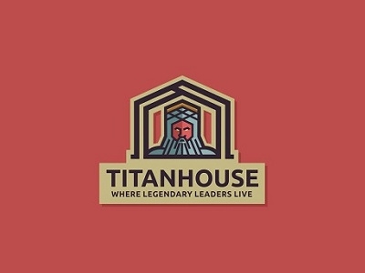 Titanhouse ancient creative design greek house lines logo minimal mythology simple titan