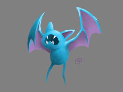 Zubat character design illustration painting videogame