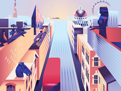 AirBnb London advertising art city design destination digital illustration travel