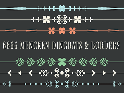 6666 Mencken Dingbats & Borders! 6666 borders devil dingbats mencken menckenpro opentype satan typofonderie typography variable