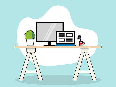Office Desk design desk home office illustration office orlando work