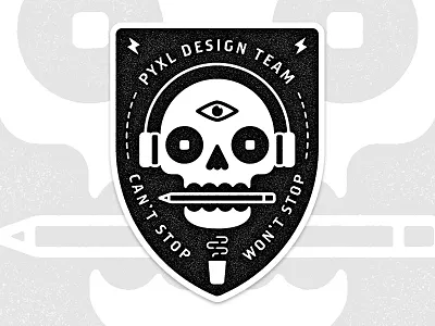 Stickers for Design badge design designers eye illustration pyxl skull stickers