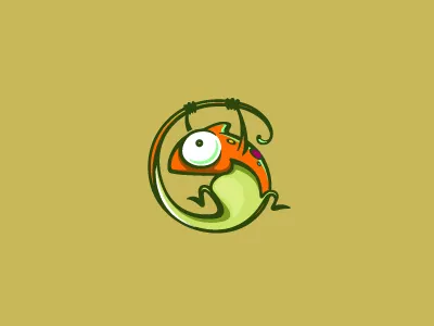 Chameleon cartoon chameleon character design illustration lizard logo reptile