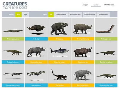 Creatures from the past animal app ipad multi criteria prehistoric search