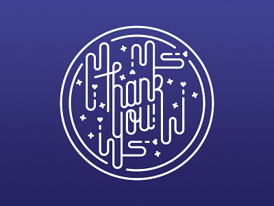 Thank You badge design freelance illustration illustrator lettering network thank you vector