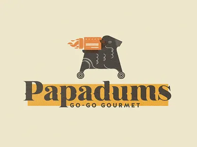 Papadums Logo Signature fast food food truck gourmet lamb papadums trinidad and tobago